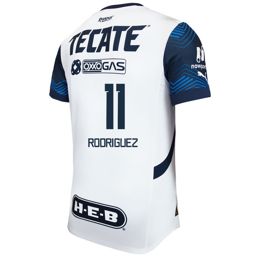 Niño Camiseta Lizette Rodriguez #11 Blanco Azul 2ª Equipación 2024/25 La Camisa Argentina