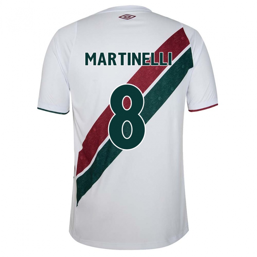 Niño Camiseta Martinelli #8 Blanco Verde Granate 2ª Equipación 2024/25 La Camisa Argentina