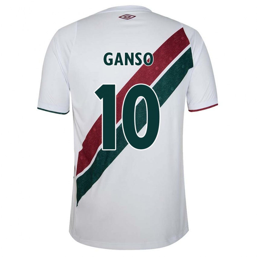 Niño Camiseta Ganso #10 Blanco Verde Granate 2ª Equipación 2024/25 La Camisa Argentina