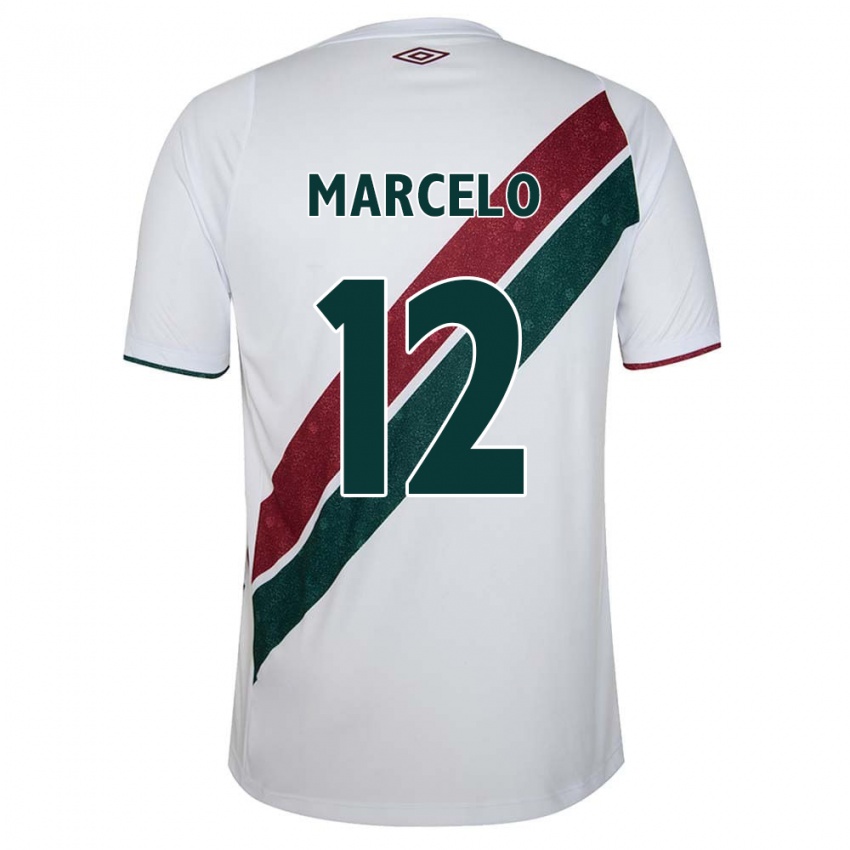 Niño Camiseta Marcelo #12 Blanco Verde Granate 2ª Equipación 2024/25 La Camisa Argentina