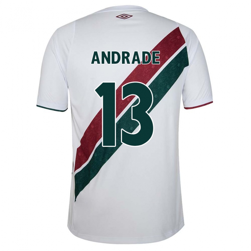 Niño Camiseta Felipe Andrade #13 Blanco Verde Granate 2ª Equipación 2024/25 La Camisa Argentina