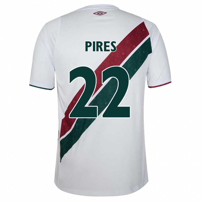 Niño Camiseta Gabriel Pires #22 Blanco Verde Granate 2ª Equipación 2024/25 La Camisa Argentina