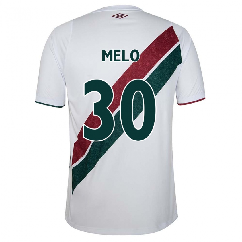 Niño Camiseta Felipe Melo #30 Blanco Verde Granate 2ª Equipación 2024/25 La Camisa Argentina