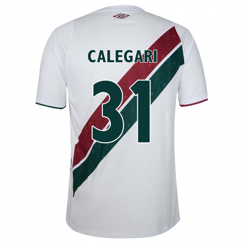 Niño Camiseta Calegari #31 Blanco Verde Granate 2ª Equipación 2024/25 La Camisa Argentina