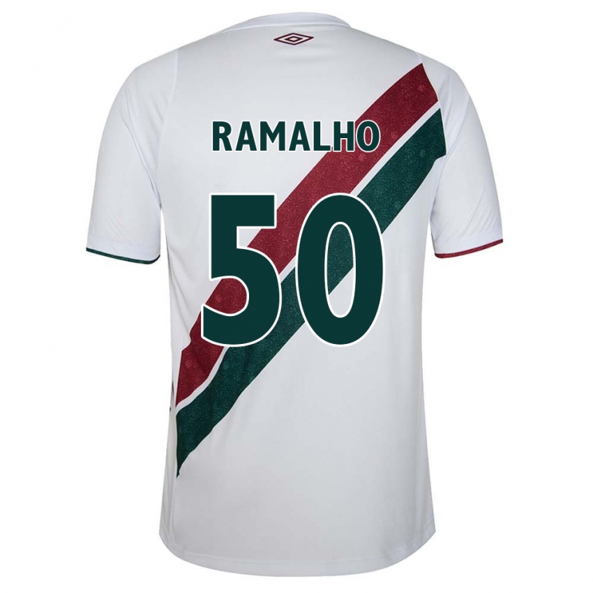 Niño Camiseta Gustavo Ramalho #50 Blanco Verde Granate 2ª Equipación 2024/25 La Camisa Argentina