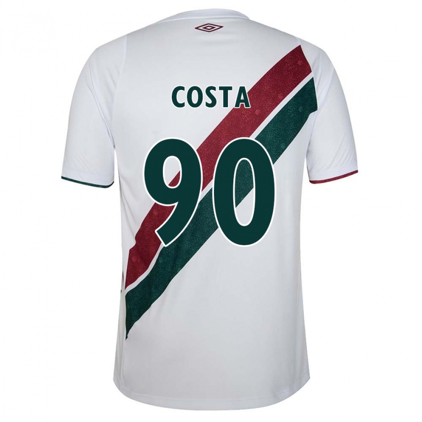 Niño Camiseta Douglas Costa #90 Blanco Verde Granate 2ª Equipación 2024/25 La Camisa Argentina