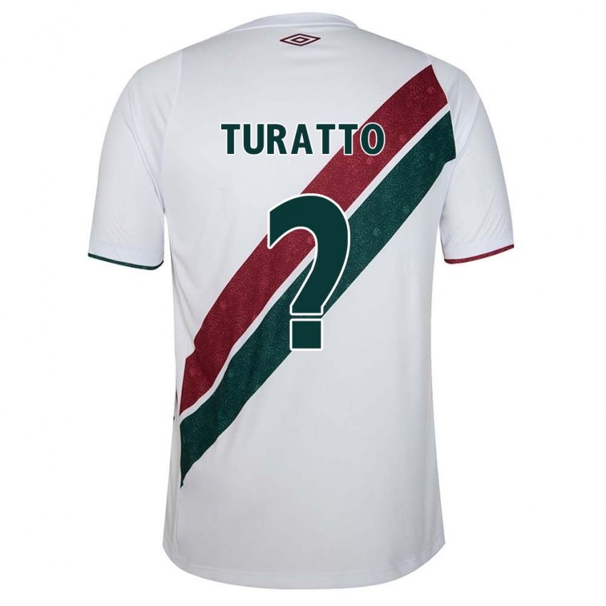 Niño Camiseta Luiz Turatto #0 Blanco Verde Granate 2ª Equipación 2024/25 La Camisa Argentina