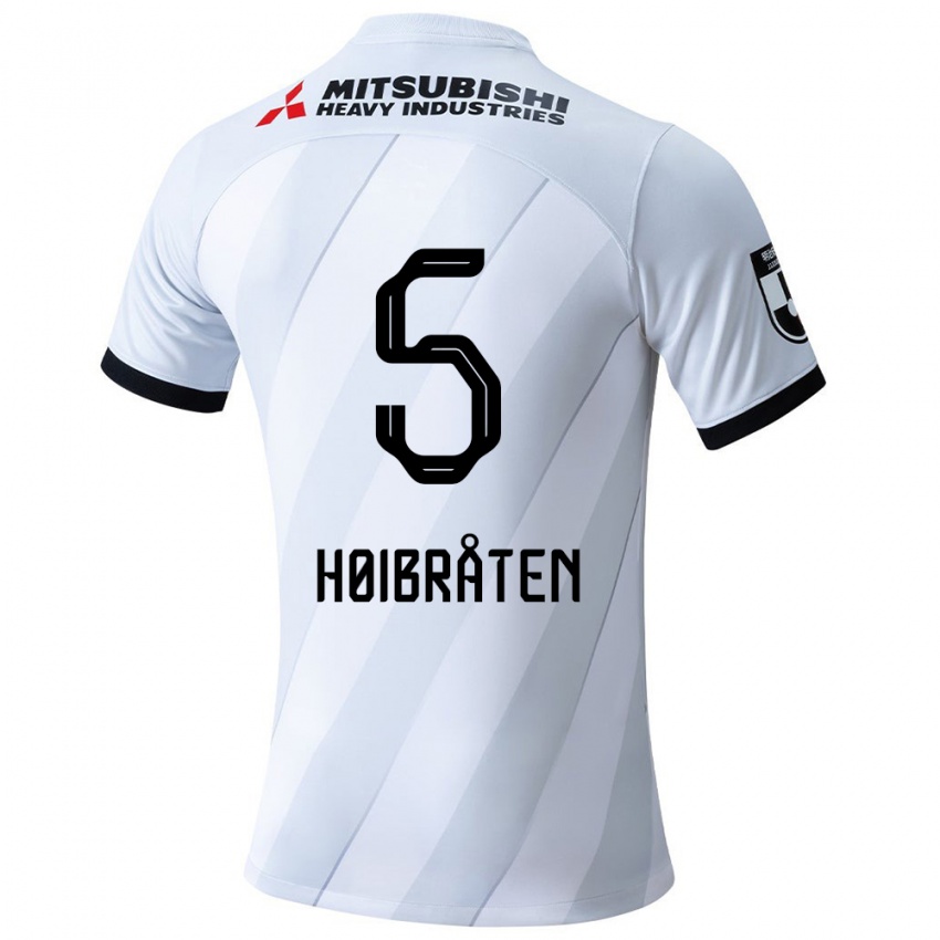 Niño Camiseta Marius Høibråten #5 Gris Blanco 2ª Equipación 2024/25 La Camisa Argentina