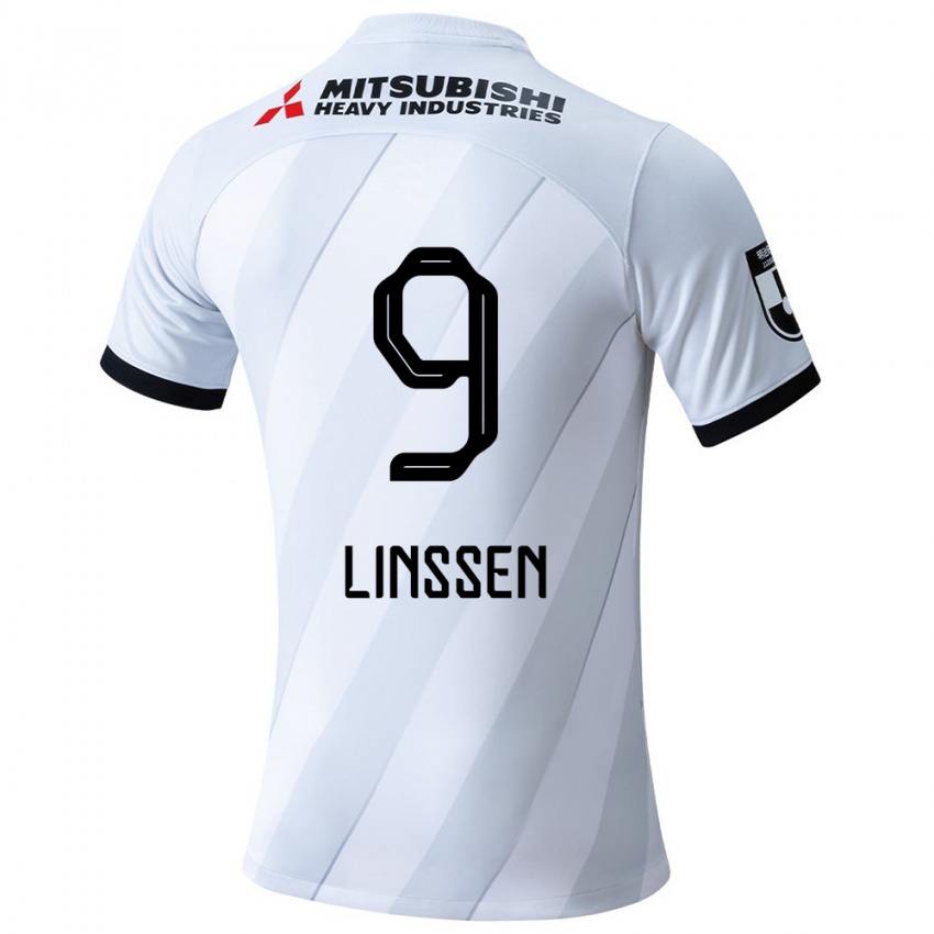 Niño Camiseta Bryan Linssen #9 Gris Blanco 2ª Equipación 2024/25 La Camisa Argentina