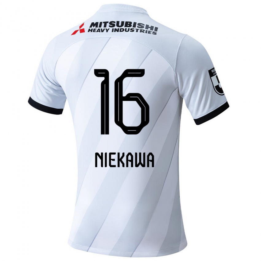 Niño Camiseta Ayumi Niekawa #16 Gris Blanco 2ª Equipación 2024/25 La Camisa Argentina