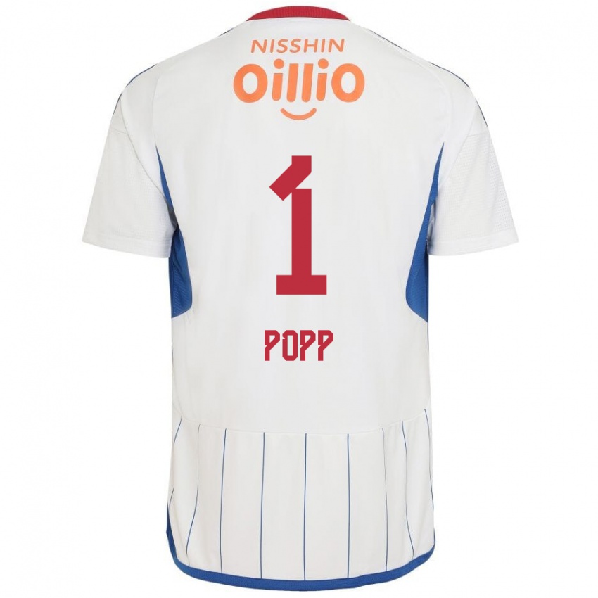 Niño Camiseta William Popp #1 Blanco Azul Rojo 2ª Equipación 2024/25 La Camisa Argentina