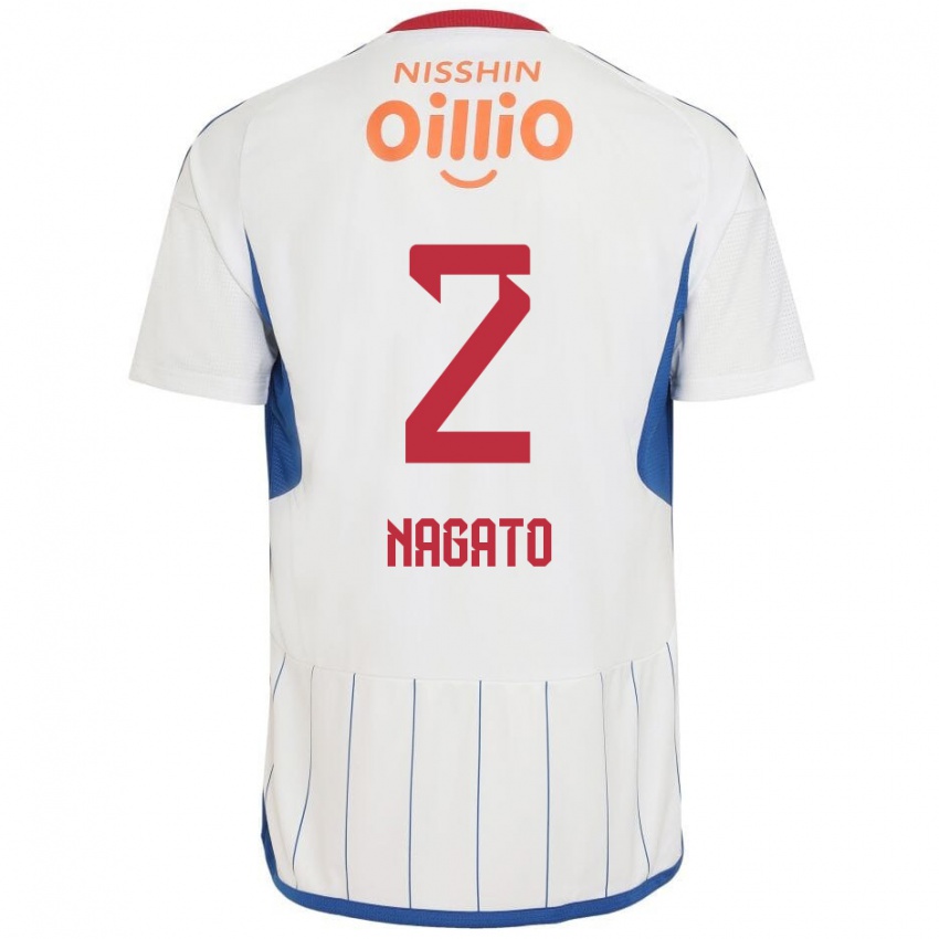 Niño Camiseta Katsuya Nagato #2 Blanco Azul Rojo 2ª Equipación 2024/25 La Camisa Argentina