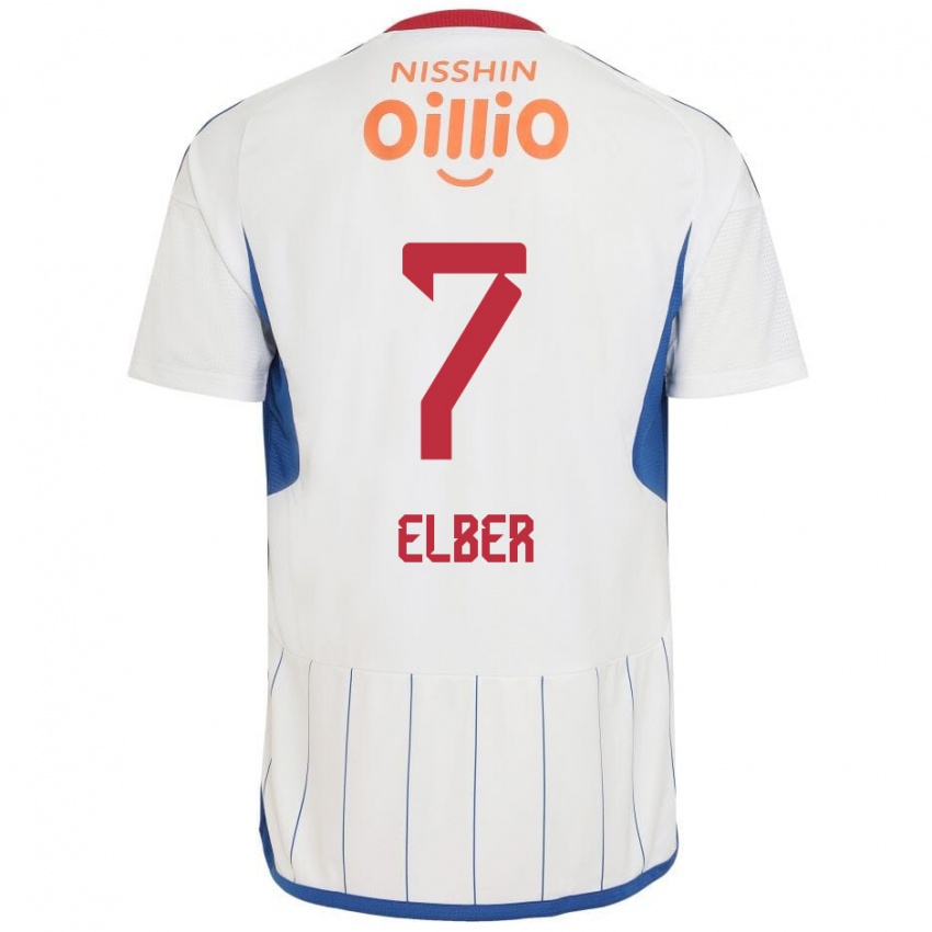 Niño Camiseta Élber #7 Blanco Azul Rojo 2ª Equipación 2024/25 La Camisa Argentina