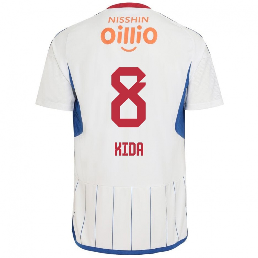 Niño Camiseta Takuya Kida #8 Blanco Azul Rojo 2ª Equipación 2024/25 La Camisa Argentina