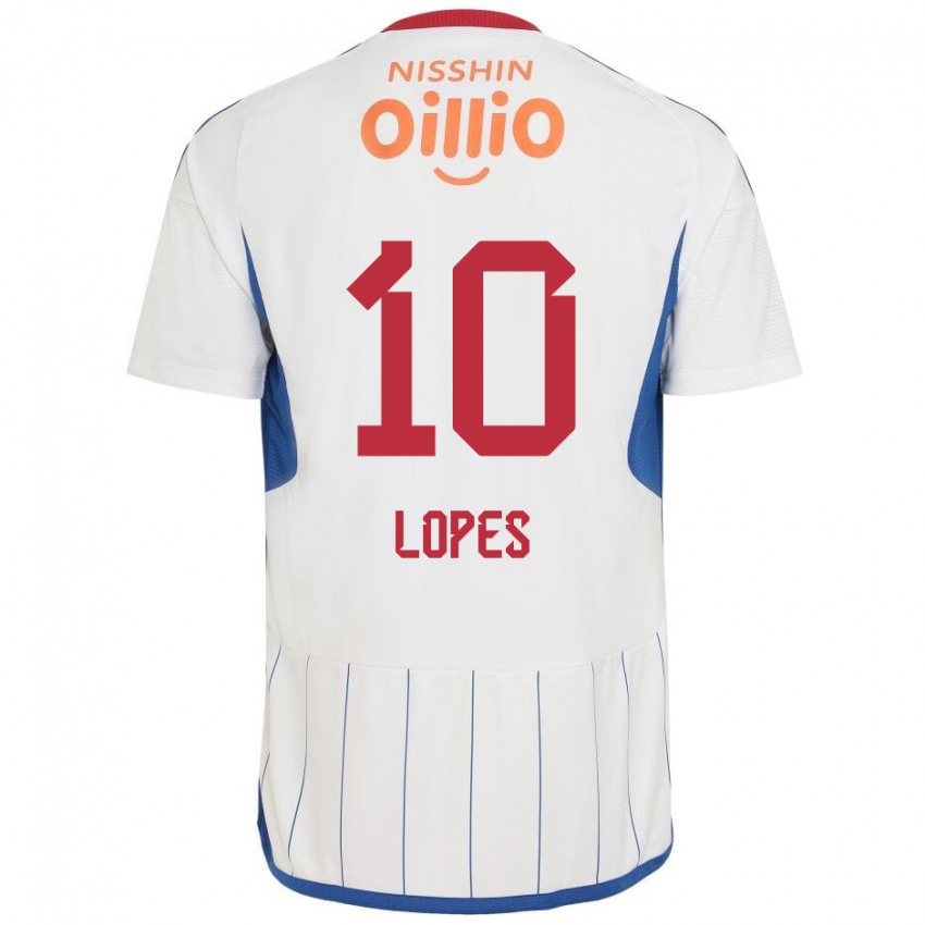 Niño Camiseta Anderson Lopes #10 Blanco Azul Rojo 2ª Equipación 2024/25 La Camisa Argentina