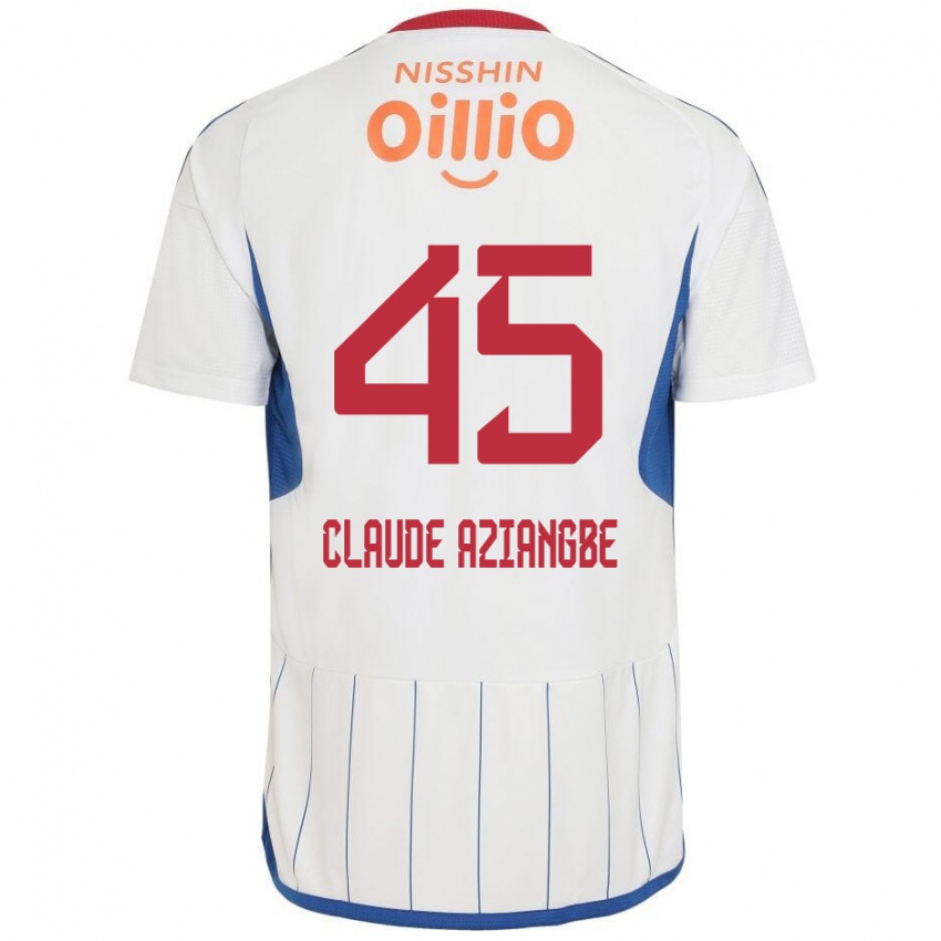 Niño Camiseta Jean Claude Aziangbe #45 Blanco Azul Rojo 2ª Equipación 2024/25 La Camisa Argentina