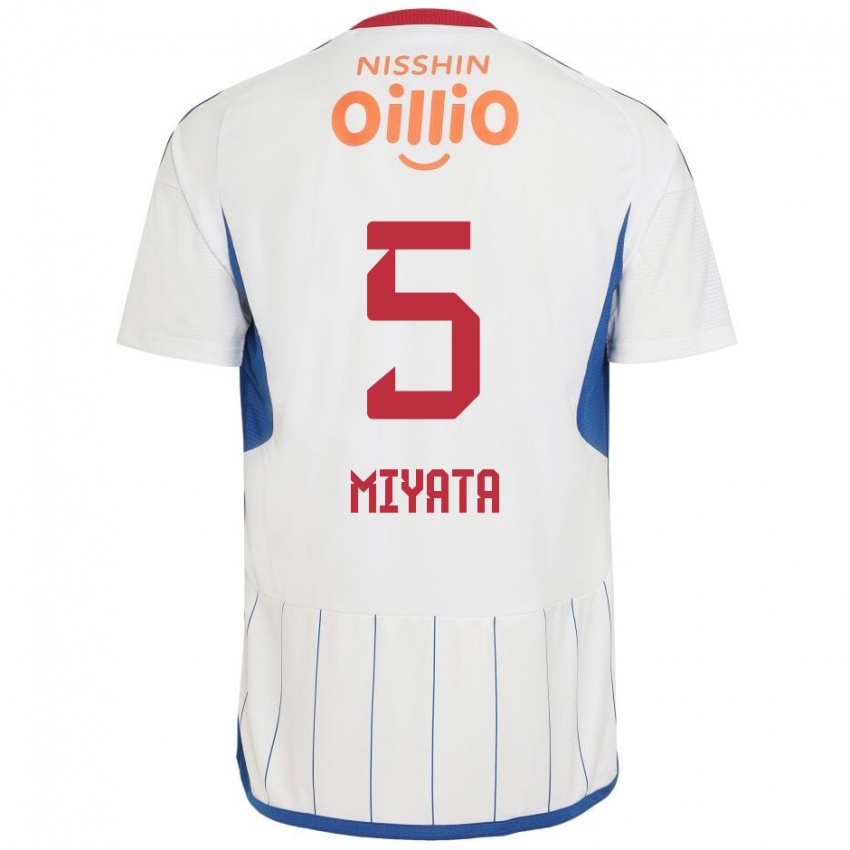 Niño Camiseta Haru Miyata #5 Blanco Azul Rojo 2ª Equipación 2024/25 La Camisa Argentina