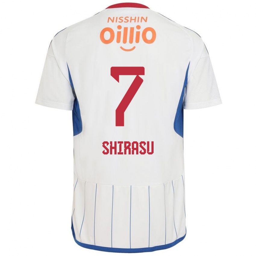 Niño Camiseta Kento Shirasu #7 Blanco Azul Rojo 2ª Equipación 2024/25 La Camisa Argentina