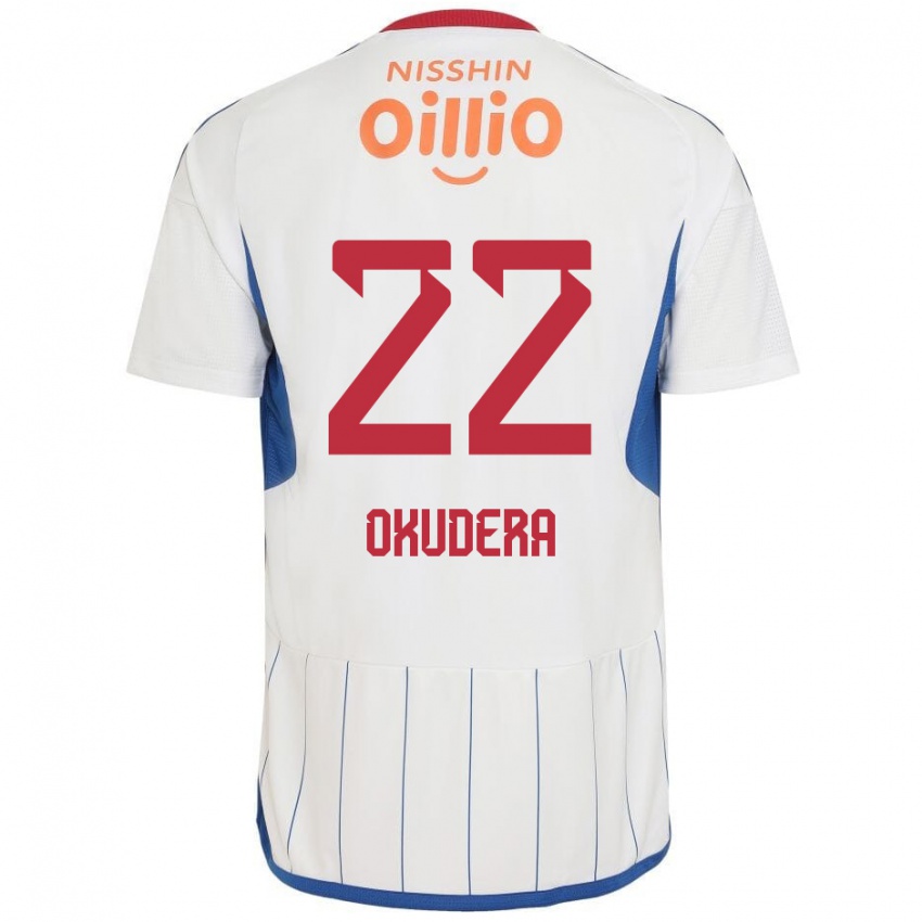 Niño Camiseta Minato Okudera #22 Blanco Azul Rojo 2ª Equipación 2024/25 La Camisa Argentina