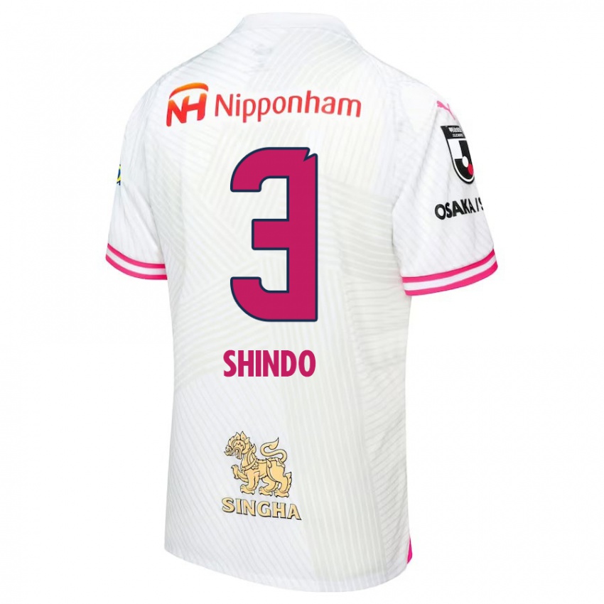 Niño Camiseta Ryosuke Shindo #3 Blanco Rosa 2ª Equipación 2024/25 La Camisa Argentina