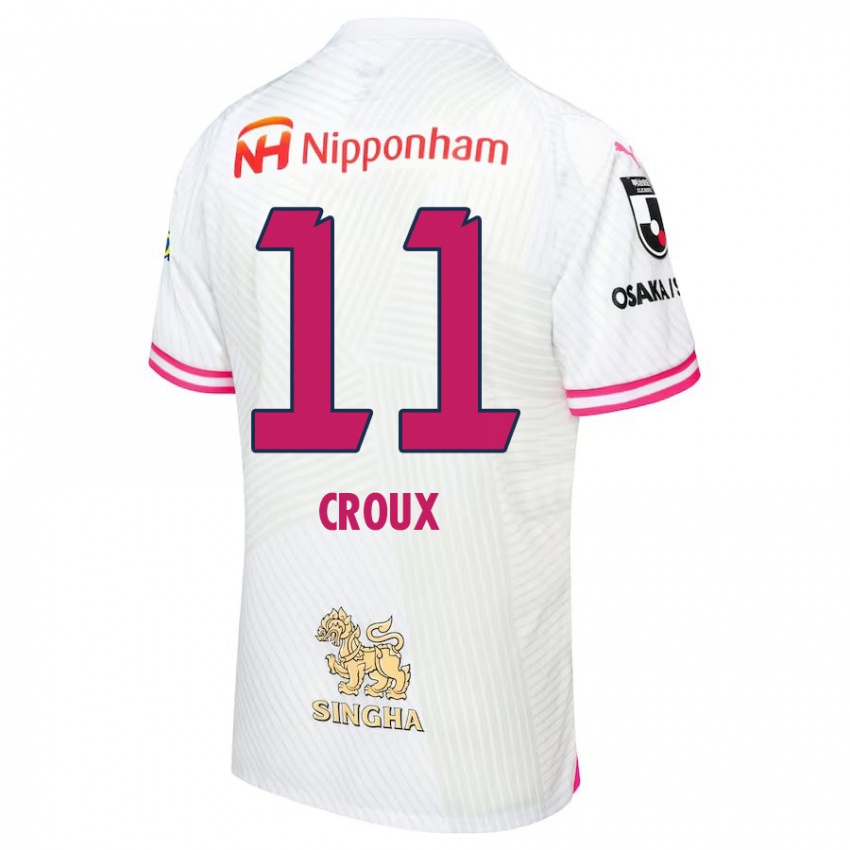 Niño Camiseta Jordy Croux #11 Blanco Rosa 2ª Equipación 2024/25 La Camisa Argentina