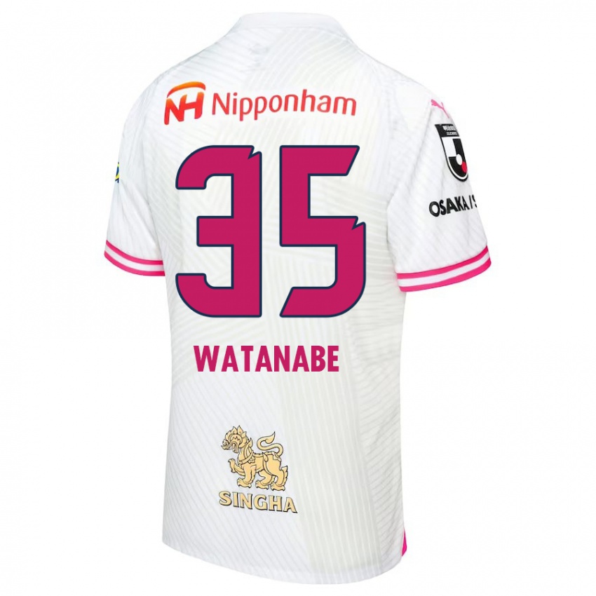 Niño Camiseta Ryo Watanabe #35 Blanco Rosa 2ª Equipación 2024/25 La Camisa Argentina