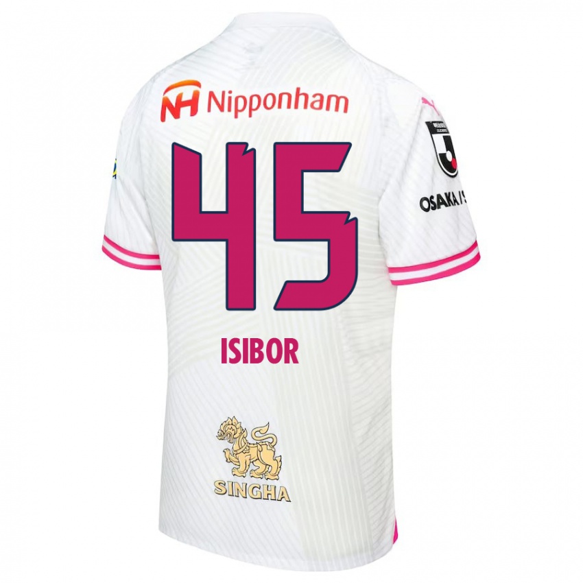 Niño Camiseta Ken Isibor #45 Blanco Rosa 2ª Equipación 2024/25 La Camisa Argentina