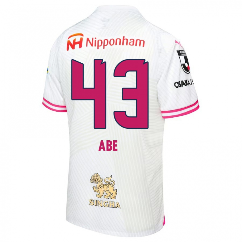 Niño Camiseta Yosei Abe #43 Blanco Rosa 2ª Equipación 2024/25 La Camisa Argentina