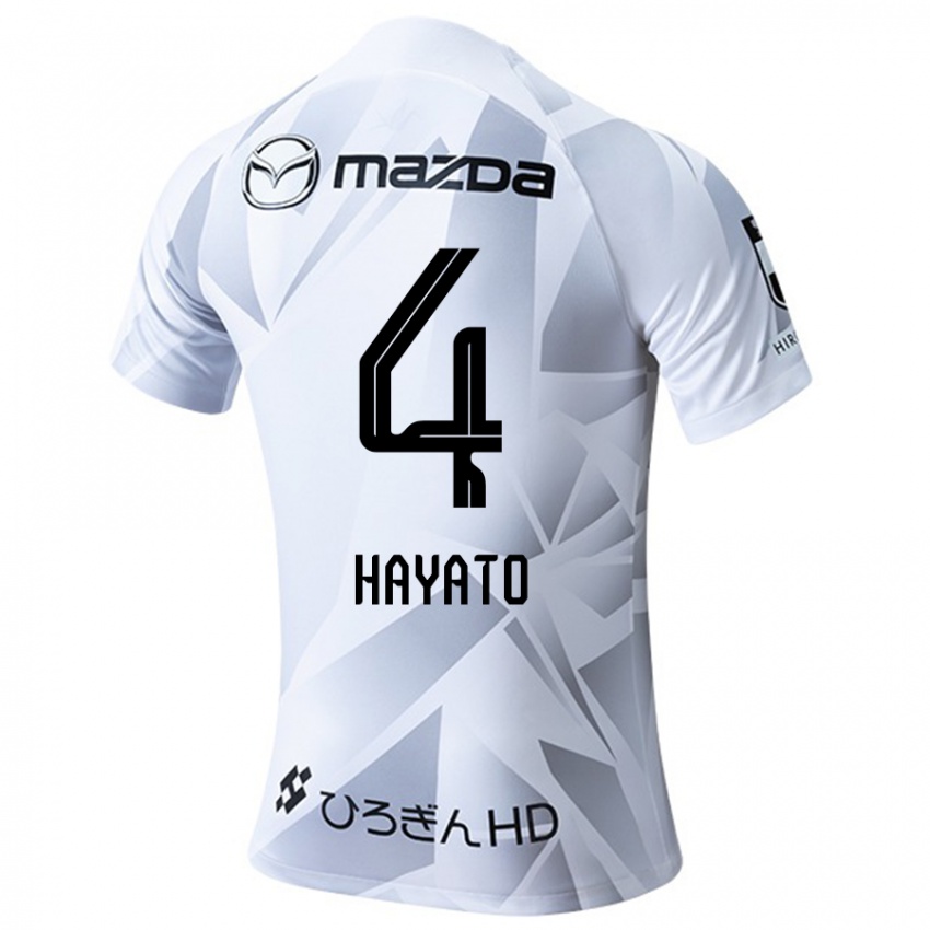 Niño Camiseta Hayato Araki #4 Blanco Gris Negro 2ª Equipación 2024/25 La Camisa Argentina