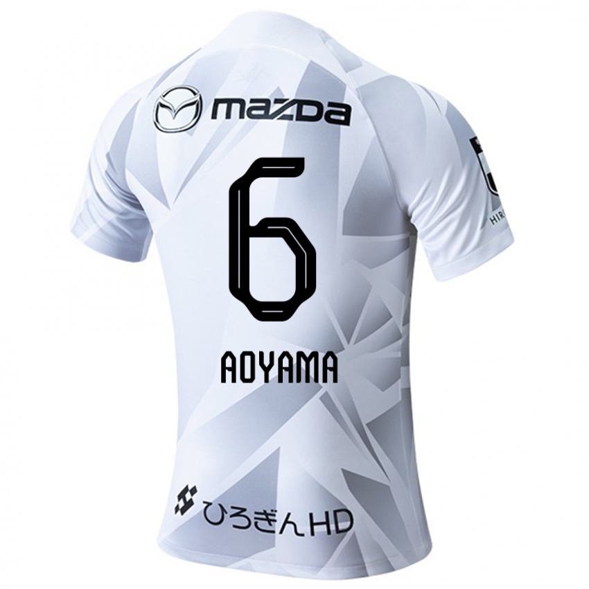 Niño Camiseta Toshihiro Aoyama #6 Blanco Gris Negro 2ª Equipación 2024/25 La Camisa Argentina