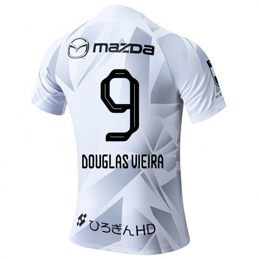 Niño Camiseta Douglas Vieira #9 Blanco Gris Negro 2ª Equipación 2024/25 La Camisa Argentina