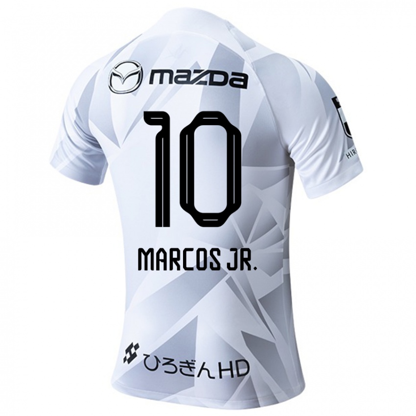 Niño Camiseta Marcos Júnior #10 Blanco Gris Negro 2ª Equipación 2024/25 La Camisa Argentina