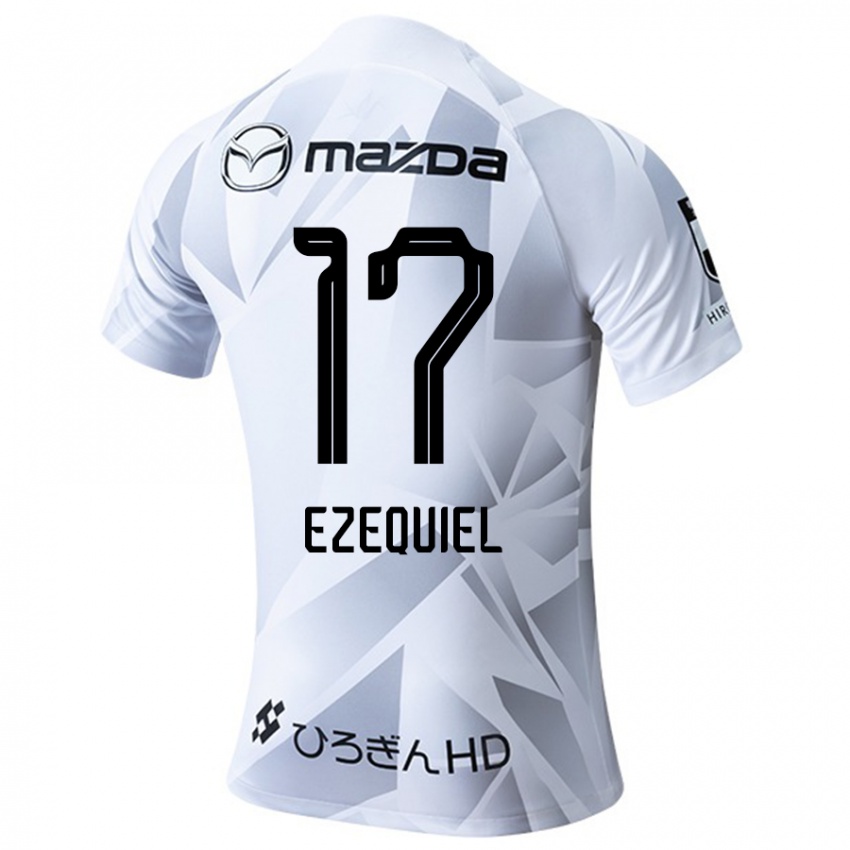 Niño Camiseta Ezequiel #17 Blanco Gris Negro 2ª Equipación 2024/25 La Camisa Argentina