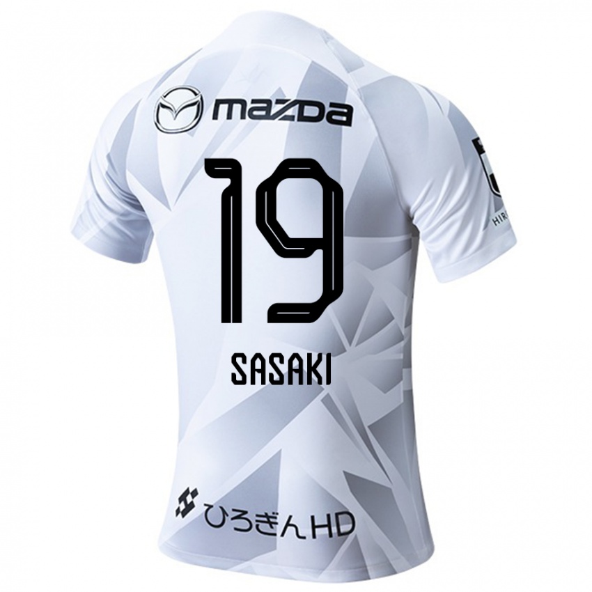 Niño Camiseta Sho Sasaki #19 Blanco Gris Negro 2ª Equipación 2024/25 La Camisa Argentina