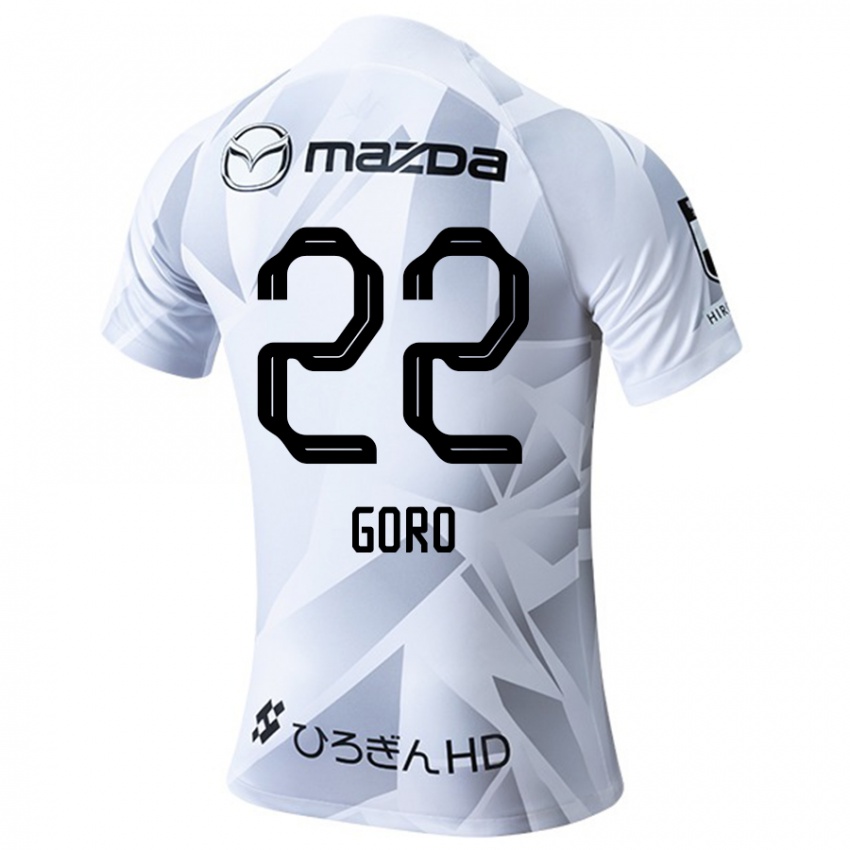 Niño Camiseta Goro Kawanami #22 Blanco Gris Negro 2ª Equipación 2024/25 La Camisa Argentina