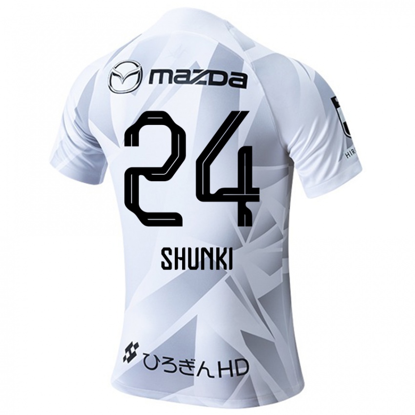 Niño Camiseta Shunki Higashi #24 Blanco Gris Negro 2ª Equipación 2024/25 La Camisa Argentina