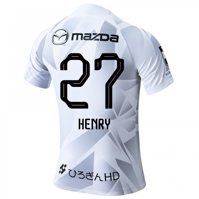 Niño Camiseta Osamu Henry Iyoha #27 Blanco Gris Negro 2ª Equipación 2024/25 La Camisa Argentina