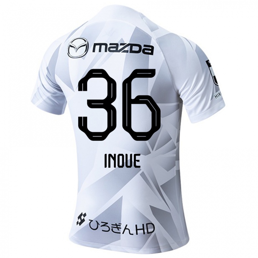 Niño Camiseta Aren Inoue #36 Blanco Gris Negro 2ª Equipación 2024/25 La Camisa Argentina