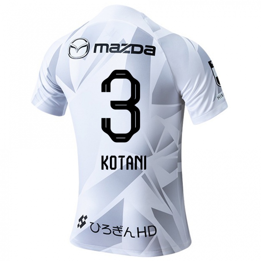 Niño Camiseta Fuga Kotani #3 Blanco Gris Negro 2ª Equipación 2024/25 La Camisa Argentina