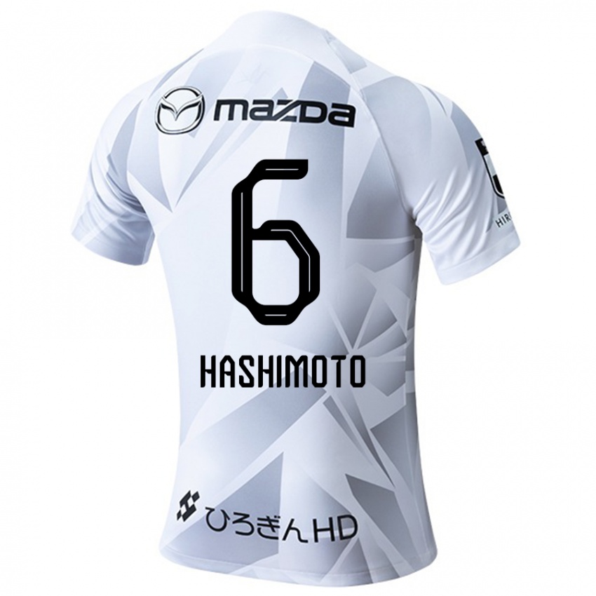 Niño Camiseta Hinata Hashimoto #6 Blanco Gris Negro 2ª Equipación 2024/25 La Camisa Argentina