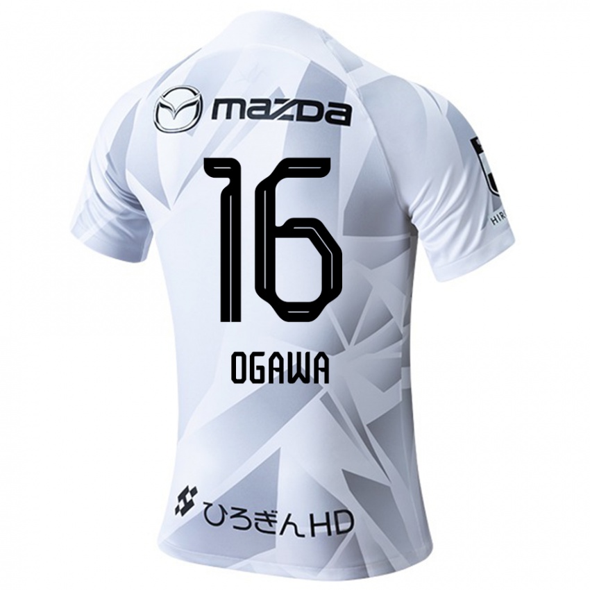 Niño Camiseta Hikaru Ogawa #16 Blanco Gris Negro 2ª Equipación 2024/25 La Camisa Argentina