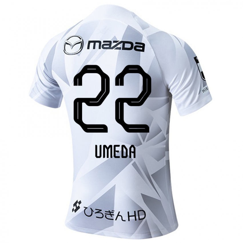 Niño Camiseta Taiga Umeda #22 Blanco Gris Negro 2ª Equipación 2024/25 La Camisa Argentina