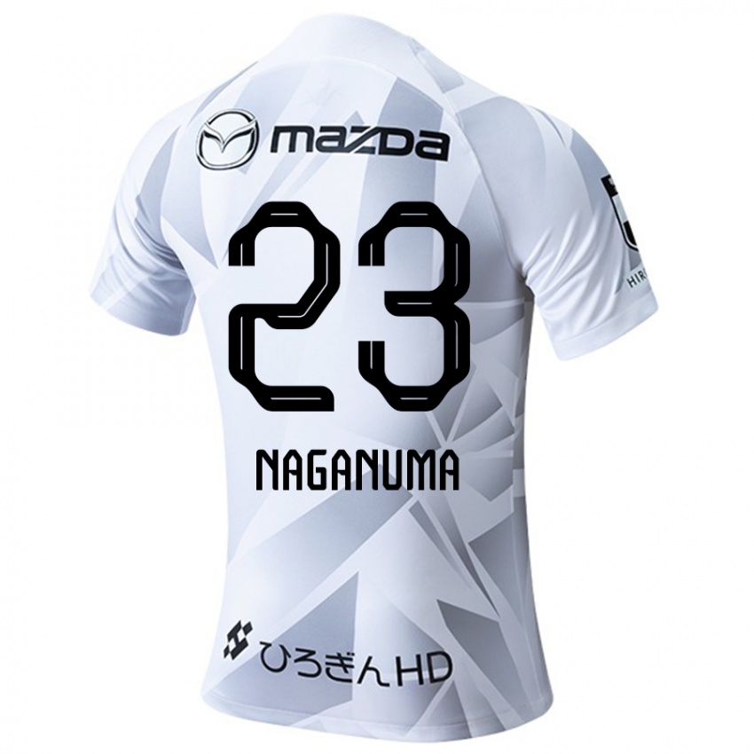 Niño Camiseta Seimei Naganuma #23 Blanco Gris Negro 2ª Equipación 2024/25 La Camisa Argentina