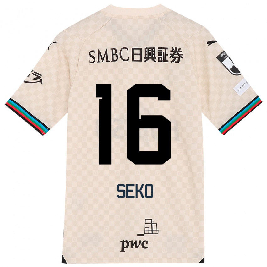 Niño Camiseta Tatsuki Seko #16 Blanco Gris 2ª Equipación 2024/25 La Camisa Argentina