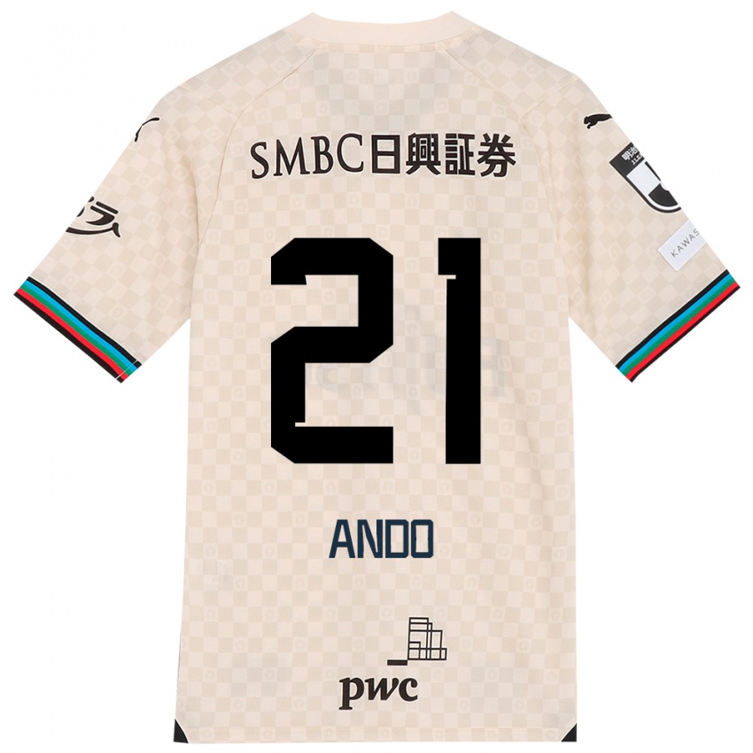 Niño Camiseta Shunsuke Ando #21 Blanco Gris 2ª Equipación 2024/25 La Camisa Argentina