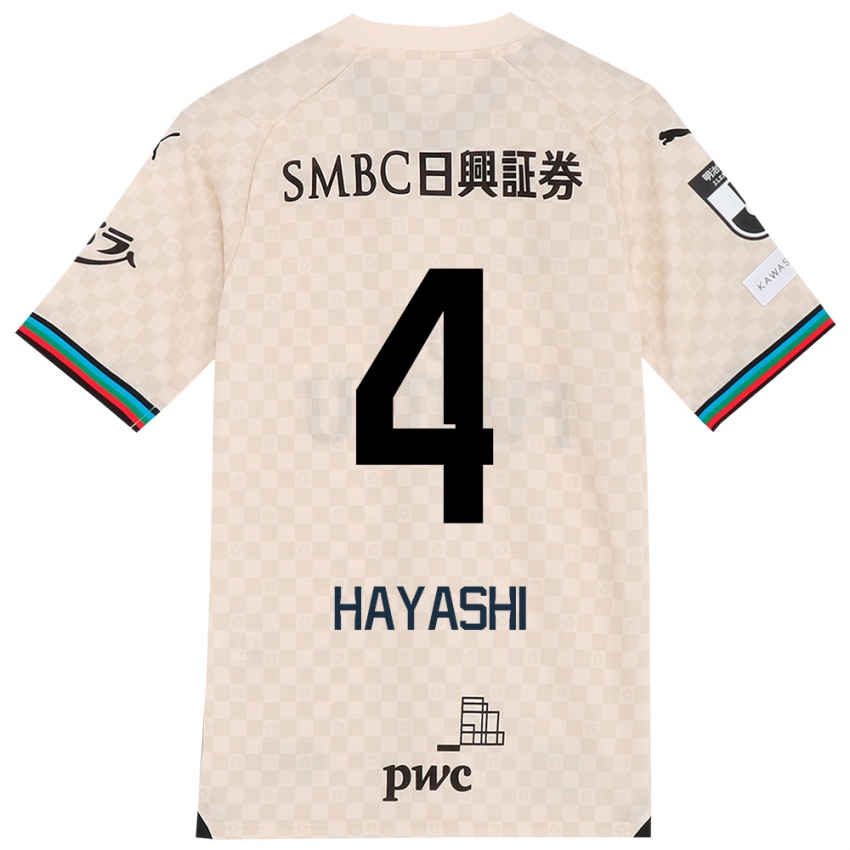 Niño Camiseta Shunsuke Hayashi #4 Blanco Gris 2ª Equipación 2024/25 La Camisa Argentina