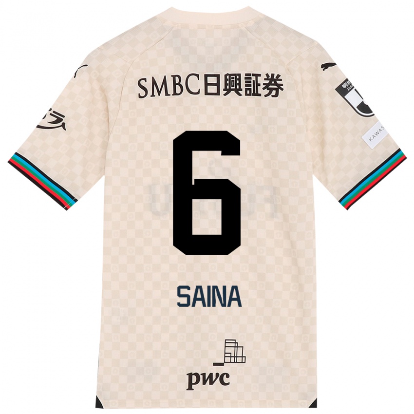 Niño Camiseta Yuta Saina #6 Blanco Gris 2ª Equipación 2024/25 La Camisa Argentina