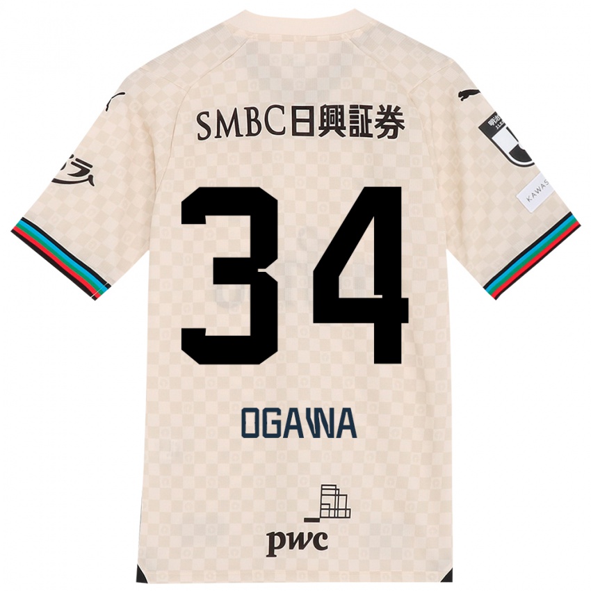 Niño Camiseta Hiroto Ogawa #34 Blanco Gris 2ª Equipación 2024/25 La Camisa Argentina