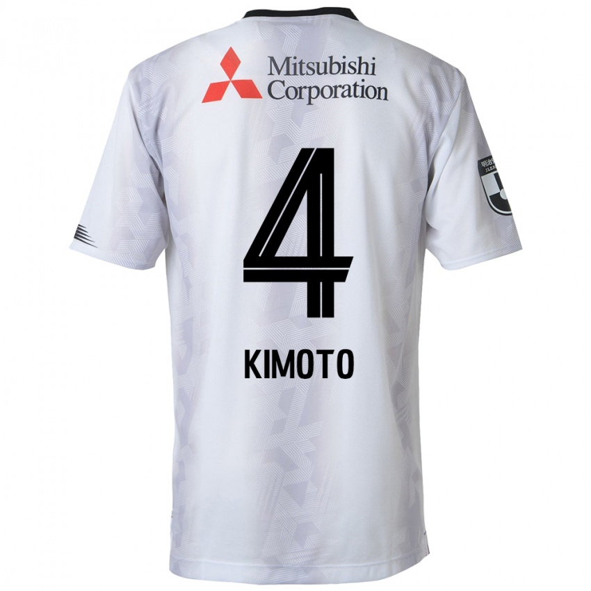 Niño Camiseta Yasuki Kimoto #4 Blanco Negro 2ª Equipación 2024/25 La Camisa Argentina