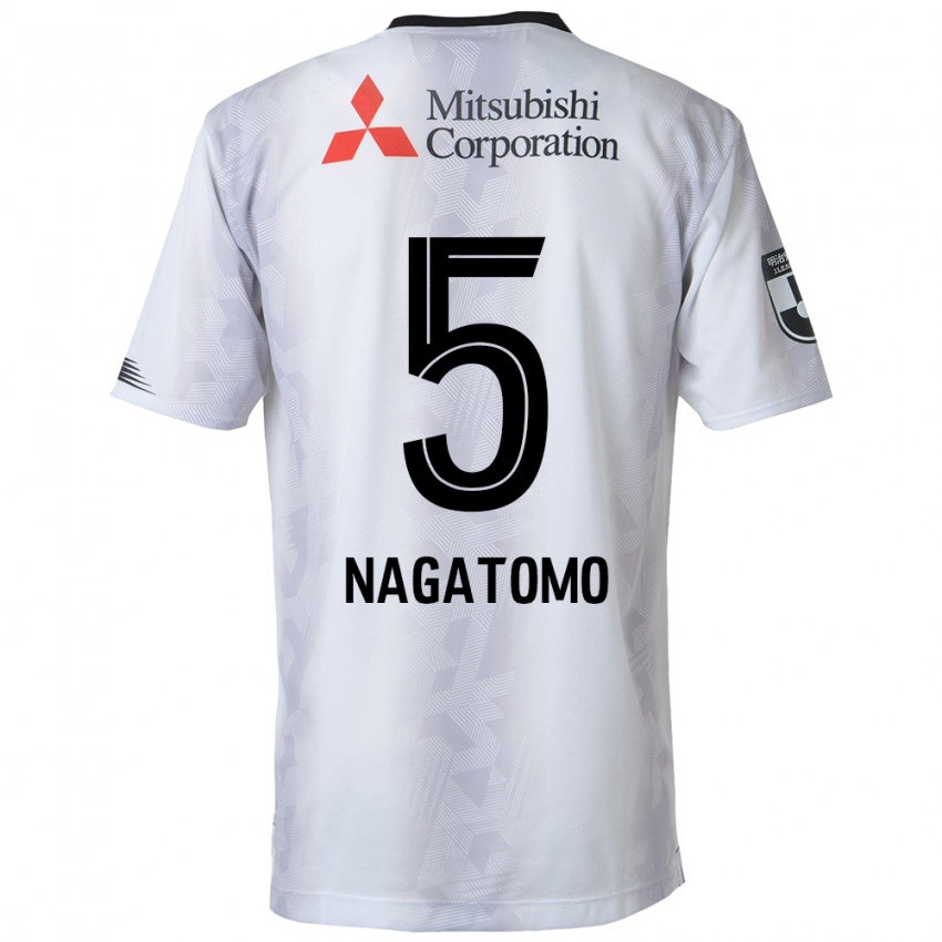 Niño Camiseta Yuto Nagatomo #5 Blanco Negro 2ª Equipación 2024/25 La Camisa Argentina